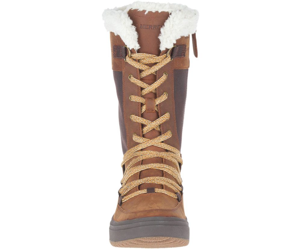 Merrell Boots Brown - Haven Tall Lace Polar Waterproof - Womens 68PNXCAML